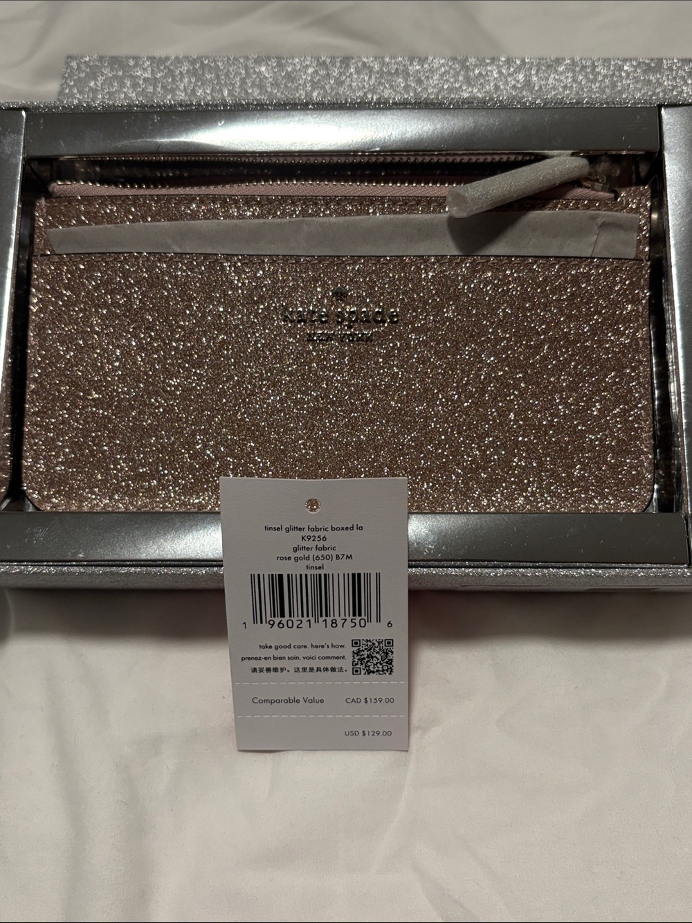 kate spade glitter wristlet clutch Soft Pink